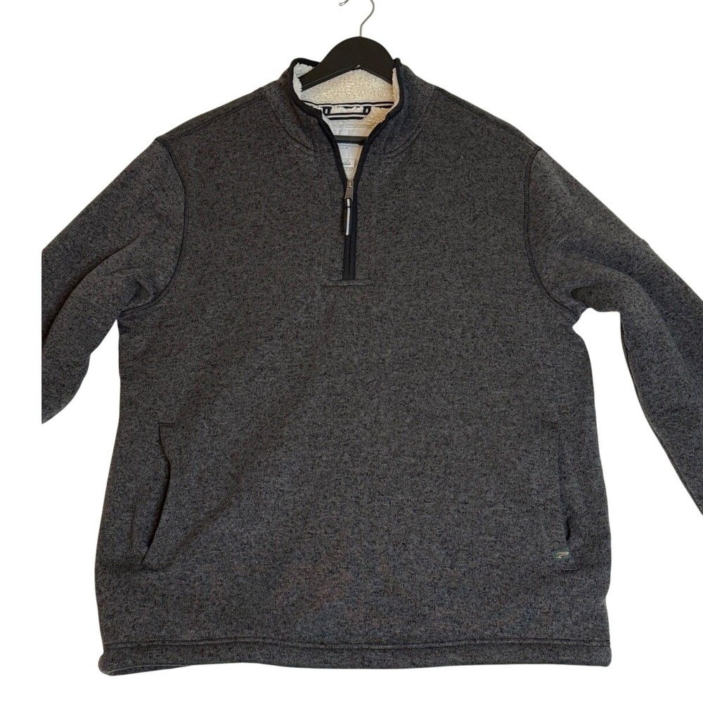 Orvis‎ Mens Gray Fleece Lined 1/4 Zip Pullover Sweater Large